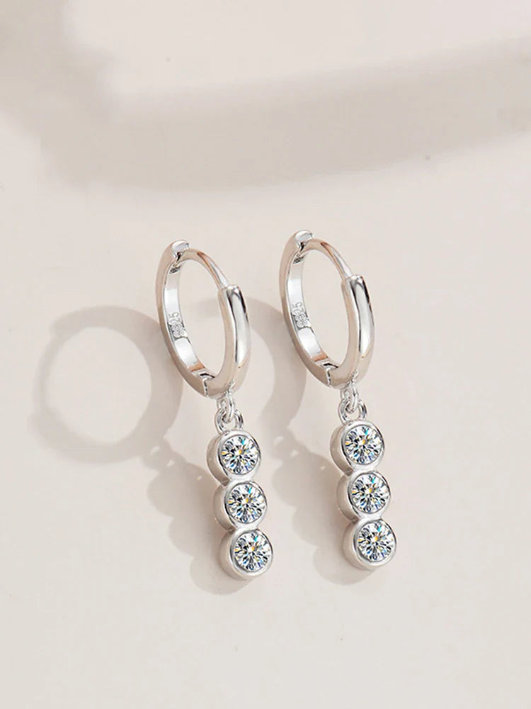 Sterling Silver S925 1.2ct Moissanite Round Stud Earrings For Women BandsCo Straps