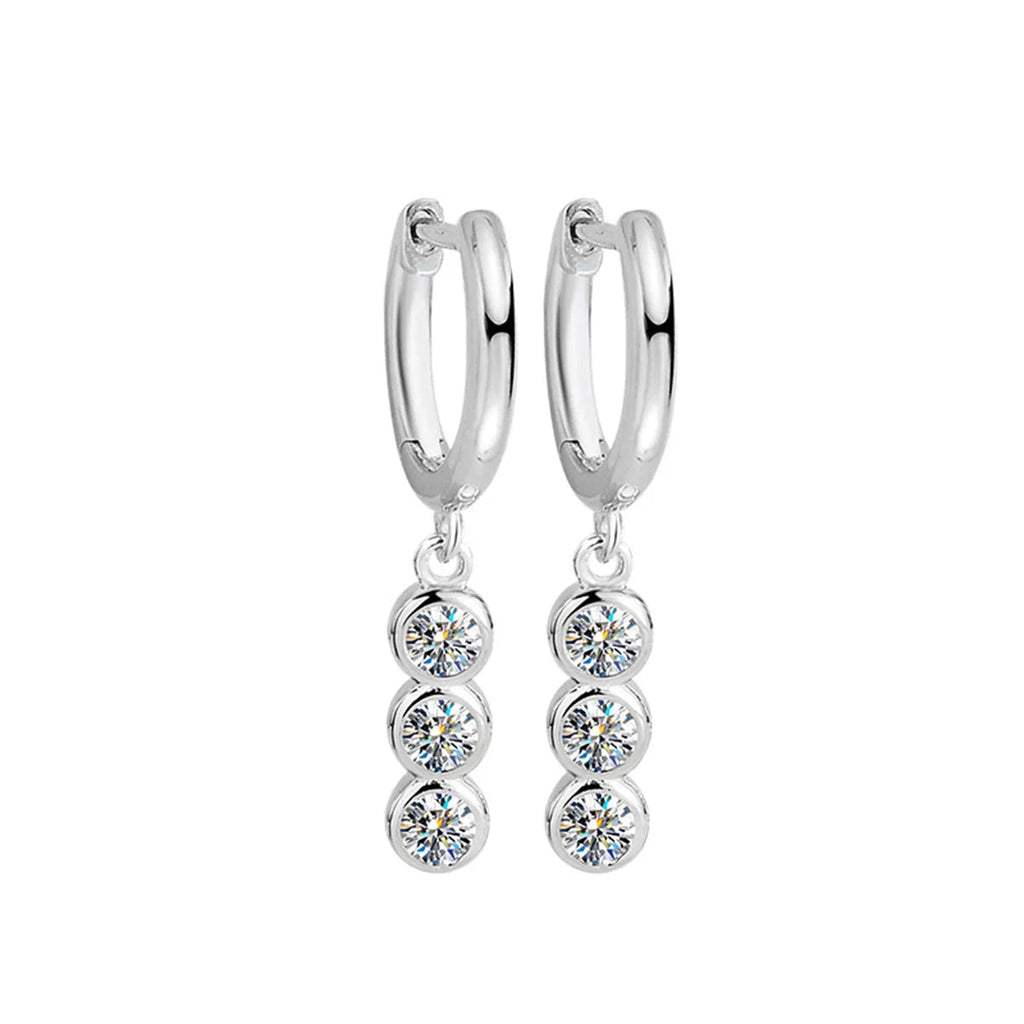 Sterling Silver S925 1.2ct Moissanite Round Stud Earrings For Women BandsCo Straps