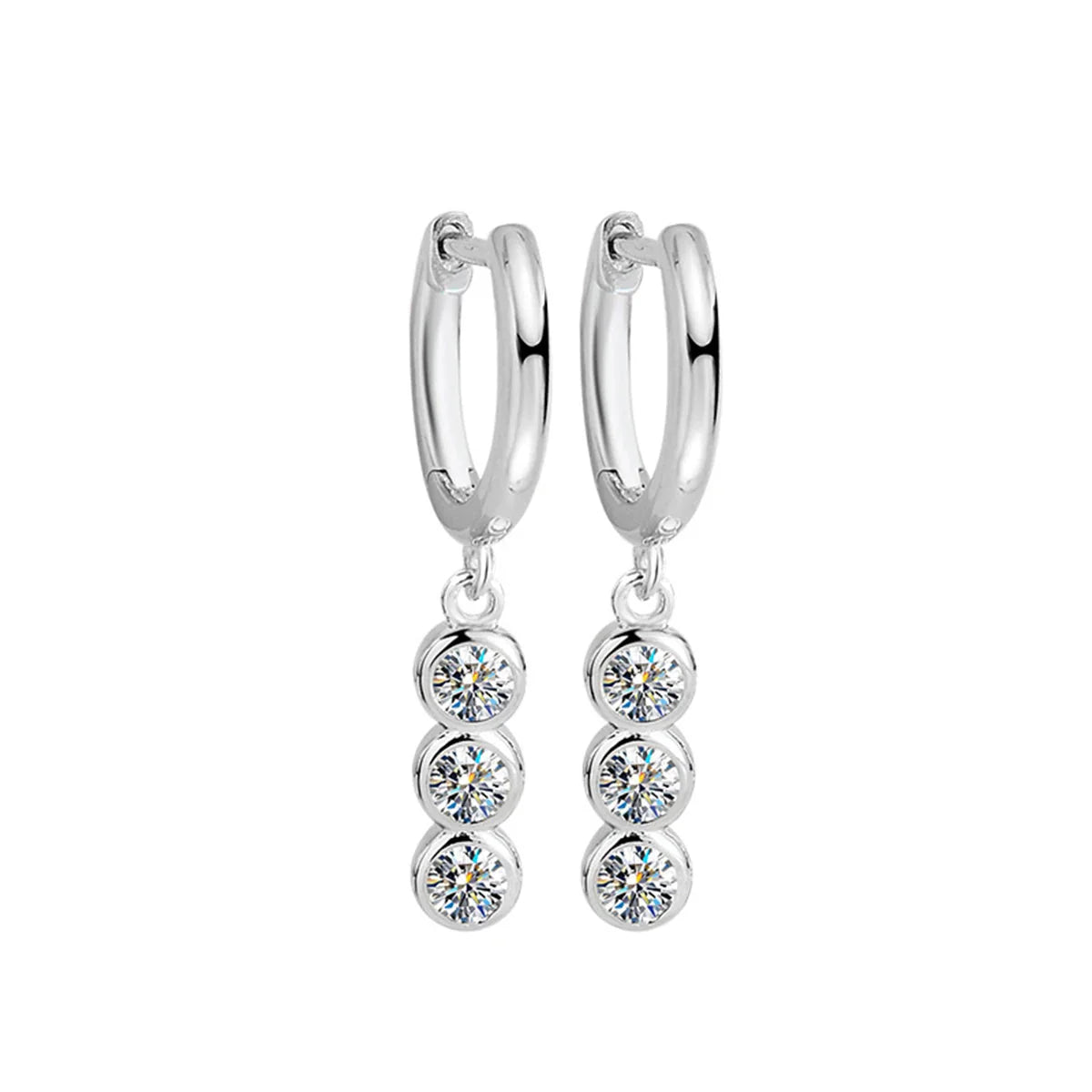 Sterling Silver S925 1.2ct Moissanite Round Stud Earrings For Women BandsCo Straps
