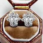 Sterling Silver S925 Moissanite Snowflake Stud Earrings 6-Claw Valentine's BandsCo Straps