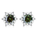 Sterling Silver S925 Moissanite Snowflake Stud Earrings 6-Claw Valentine's BandsCo Straps