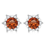 Sterling Silver S925 Moissanite Snowflake Stud Earrings 6-Claw Valentine's BandsCo Straps