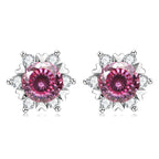 Sterling Silver S925 Moissanite Snowflake Stud Earrings 6-Claw Valentine's BandsCo Straps