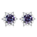 Sterling Silver S925 Moissanite Snowflake Stud Earrings 6-Claw Valentine's BandsCo Straps
