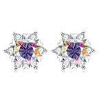 Sterling Silver S925 Moissanite Snowflake Stud Earrings 6-Claw Valentine's BandsCo Straps