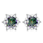 Sterling Silver S925 Moissanite Snowflake Stud Earrings 6-Claw Valentine's BandsCo Straps