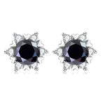 Sterling Silver S925 Moissanite Snowflake Stud Earrings 6-Claw Valentine's BandsCo Straps