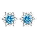Sterling Silver S925 Moissanite Snowflake Stud Earrings 6-Claw Valentine's BandsCo Straps