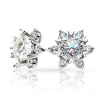 Sterling Silver S925 Moissanite Snowflake Stud Earrings 6-Claw Valentine's BandsCo Straps