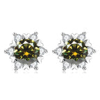 Sterling Silver S925 Moissanite Snowflake Stud Earrings 6-Claw Valentine's BandsCo Straps