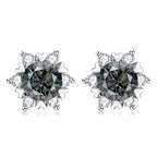 Sterling Silver S925 Moissanite Snowflake Stud Earrings 6-Claw Valentine's BandsCo Straps