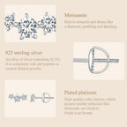 Sterling Silver S925 Moissanite Star Stud Earrings Screw Back Engagement Gift BandsCo Straps