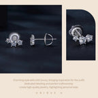 Sterling Silver S925 Moissanite Star Stud Earrings Screw Back Engagement Gift BandsCo Straps