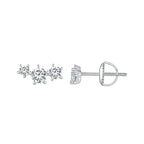 Sterling Silver S925 Moissanite Star Stud Earrings Screw Back Engagement Gift BandsCo Straps