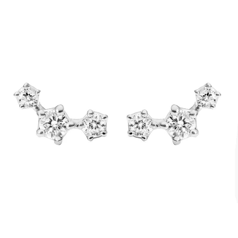 Sterling Silver S925 Moissanite Star Stud Earrings Screw Back Engagement Gift BandsCo Straps