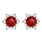 Sterling Silver S925 Moissanite Snowflake Stud Earrings 6-Claw Valentine's BandsCo Straps