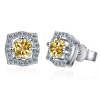 Sterling Silver Moissanite 1ct Stud Earrings Sterling 925 Lab-Created Diamond BandsCo Straps