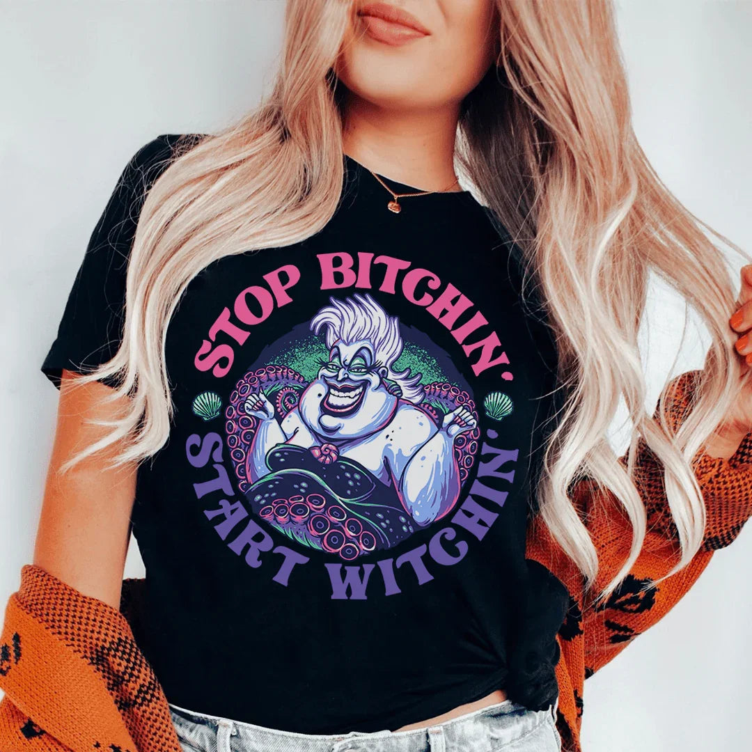 Stop Bitchin' Start Witchin' Tee Peachy Sunday