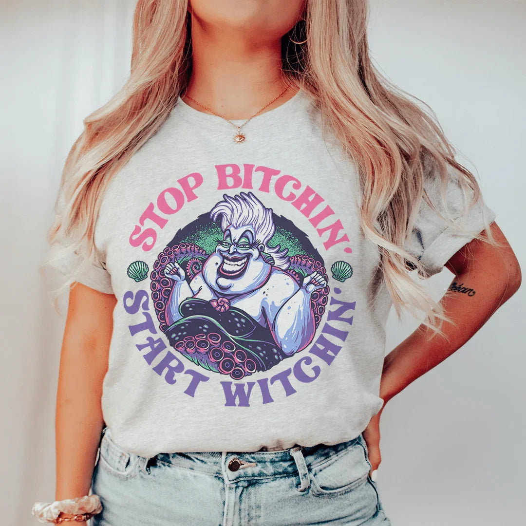 Stop Bitchin' Start Witchin' Tee Peachy Sunday