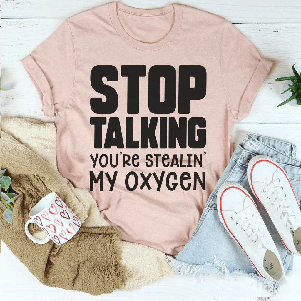 Stop Talking Tee Peachy Sunday