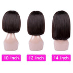 Straight Bob Human Hair Wigs With Bangs Short Brazilian Human Hair Bob Wigs For Woman No Lace Full Machine Made Human Hair Wigs For Black Women Gifts for Girlfriends Stevvex