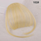Straight Light Brown Dark Brown Blunt Air Bangs Front Hair Fringes bangs Clip in Neat Women Fringes Natural Flat Neat Bangs With Temples For Women One Piece Hairpiece Stevvex
