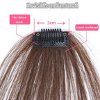 Straight Light Brown Dark Brown Blunt Air Bangs Front Hair Fringes bangs Clip in Neat Women Fringes Natural Flat Neat Bangs With Temples For Women One Piece Hairpiece Stevvex