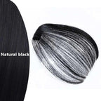 Straight Light Brown Dark Brown Blunt Air Bangs Front Hair Fringes bangs Clip in Neat Women Fringes Natural Flat Neat Bangs With Temples For Women One Piece Hairpiece Stevvex