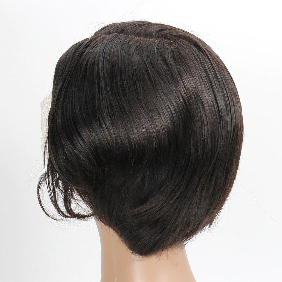 Straight Pixie Cut Wig Side Part Lace Front Human Hair Wigs Pre-plucked for Black Women Brazilian Bob Wig Transparent Lace Wigs Human Hair Wigs For Black Women Gifts for Girlfriends Stevvex