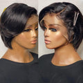 Straight Pixie Cut Wig Side Part Lace Front Human Hair Wigs Pre-plucked for Black Women Brazilian Bob Wig Transparent Lace Wigs Human Hair Wigs For Black Women Gifts for Girlfriends Stevvex