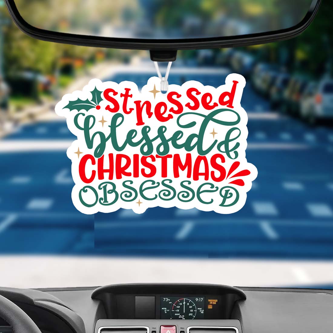 Stressed Blessed Hanging Air Freshener Car Home Office Scented Ornament BandsCo Straps