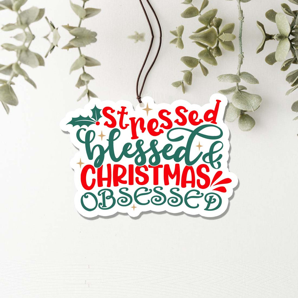 Stressed Blessed Hanging Air Freshener Car Home Office Scented Ornament BandsCo Straps