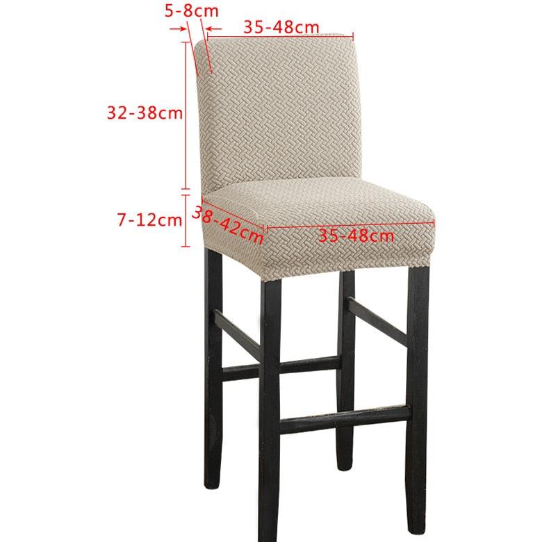 Stretch High-Hoot Bar Stool Chair Cover Polar Fleece Solid Color Bar Cafe Front Desk Restaurant Wedding Chair Protective Cover Stretch Chair Cover For Dining Room Elastic Material Slipcover For Office Chair Stevvex