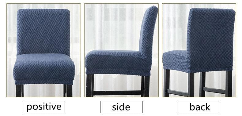 Stretch High-Hoot Bar Stool Chair Cover Polar Fleece Solid Color Bar Cafe Front Desk Restaurant Wedding Chair Protective Cover Stretch Chair Cover For Dining Room Elastic Material Slipcover For Office Chair Stevvex
