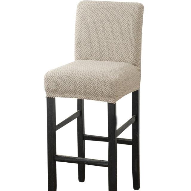 Stretch High-Hoot Bar Stool Chair Cover Polar Fleece Solid Color Bar Cafe Front Desk Restaurant Wedding Chair Protective Cover Stretch Chair Cover For Dining Room Elastic Material Slipcover For Office Chair Stevvex