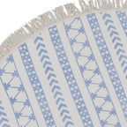 Stripe Block Print Roundie Beach Blanket 64in Turkish Cotton Lightweight BandsCo Straps
