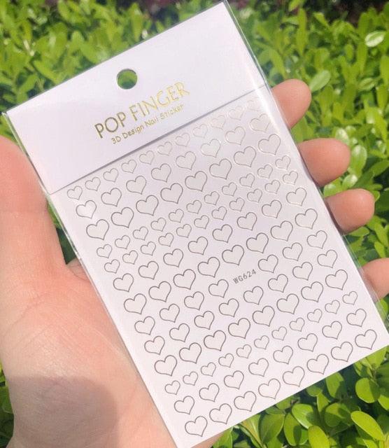 Stripe Line Nail Sticker Decal Thin Lining Line Art Self-Adhesive Peel Off Silver /Gold /White /Black Gold Stickers Accessories Strip Line Nail Decal Self-Adhesive 3D Wave Decal Decoration Metallic Curve Design Decoration for Women Girls Stevvex
