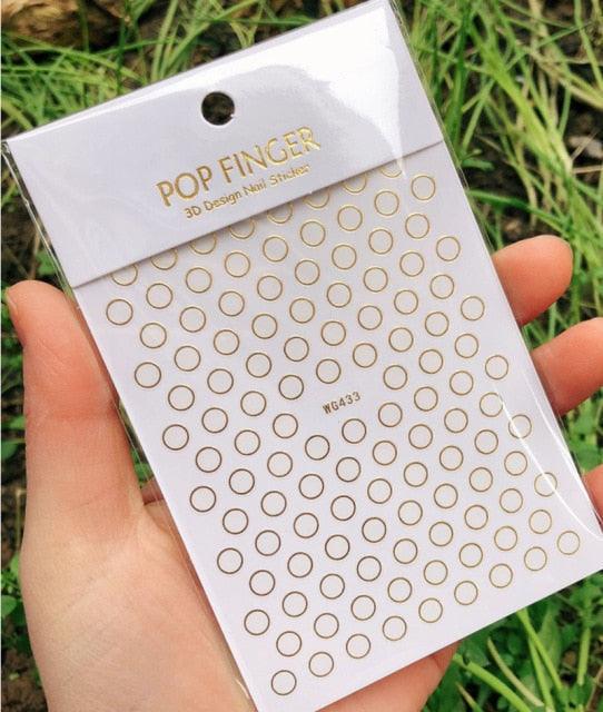 Stripe Line Nail Sticker Decal Thin Lining Line Art Self-Adhesive Peel Off Silver /Gold /White /Black Gold Stickers Accessories Strip Line Nail Decal Self-Adhesive 3D Wave Decal Decoration Metallic Curve Design Decoration for Women Girls Stevvex