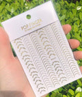 Stripe Line Nail Sticker Decal Thin Lining Line Art Self-Adhesive Peel Off Silver /Gold /White /Black Gold Stickers Accessories Strip Line Nail Decal Self-Adhesive 3D Wave Decal Decoration Metallic Curve Design Decoration for Women Girls Stevvex
