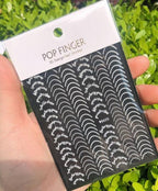 Stripe Line Nail Sticker Decal Thin Lining Line Art Self-Adhesive Peel Off Silver /Gold /White /Black Gold Stickers Accessories Strip Line Nail Decal Self-Adhesive 3D Wave Decal Decoration Metallic Curve Design Decoration for Women Girls Stevvex