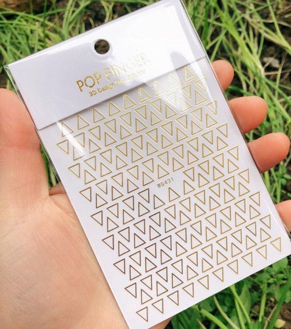 Stripe Line Nail Sticker Decal Thin Lining Line Art Self-Adhesive Peel Off Silver /Gold /White /Black Gold Stickers Accessories Strip Line Nail Decal Self-Adhesive 3D Wave Decal Decoration Metallic Curve Design Decoration for Women Girls Stevvex