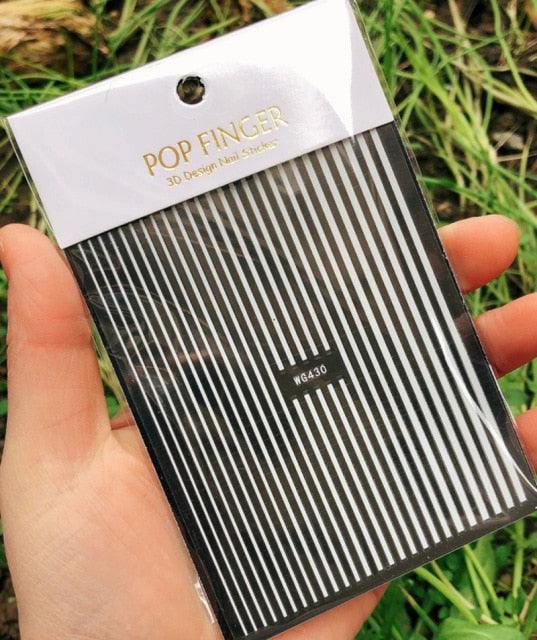 Stripe Line Nail Sticker Decal Thin Lining Line Art Self-Adhesive Peel Off Silver /Gold /White /Black Gold Stickers Accessories Strip Line Nail Decal Self-Adhesive 3D Wave Decal Decoration Metallic Curve Design Decoration for Women Girls Stevvex