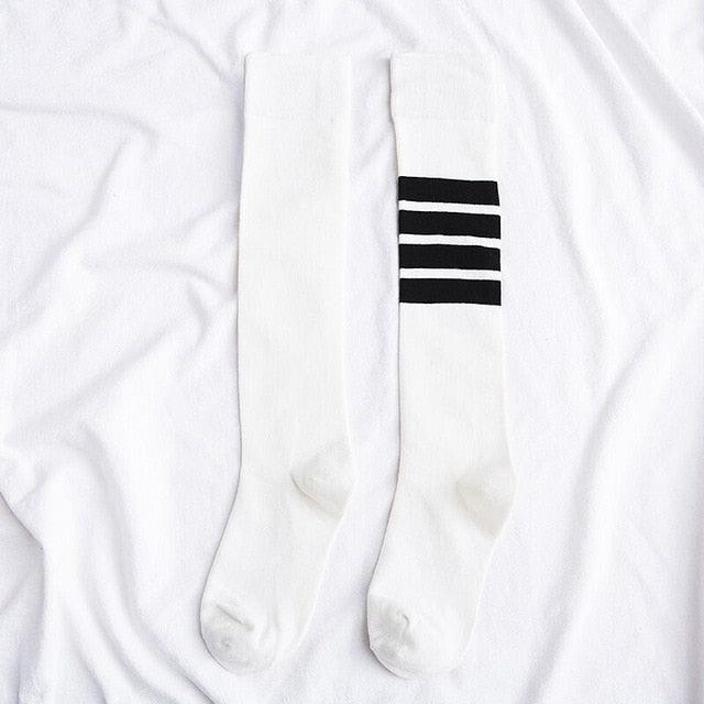 Striped Long Warm Thigh High Stockings Women's Casual Tube Thigh High Socks for School Over Knee High Socks for girls Stevvex