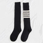 Striped Long Warm Thigh High Stockings Women's Casual Tube Thigh High Socks for School Over Knee High Socks for girls Stevvex