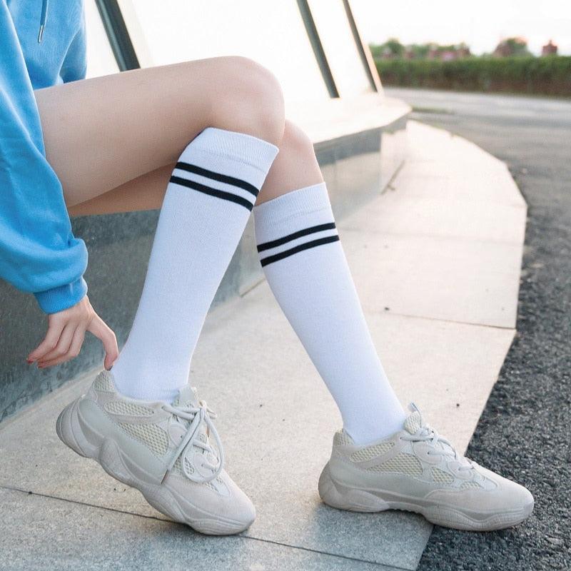 Striped Long Warm Thigh High Stockings Women's Casual Tube Thigh High Socks for School Over Knee High Socks for girls Stevvex