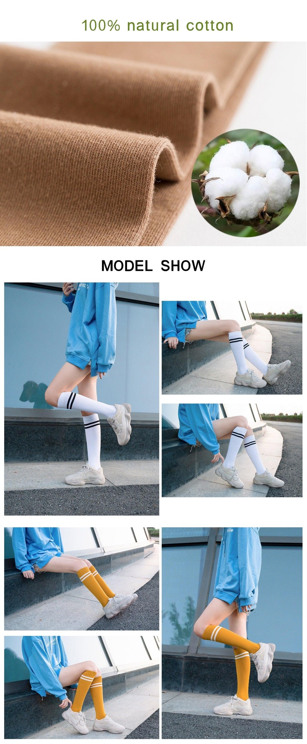 Striped Long Warm Thigh High Stockings Women's Casual Tube Thigh High Socks for School Over Knee High Socks for girls Stevvex