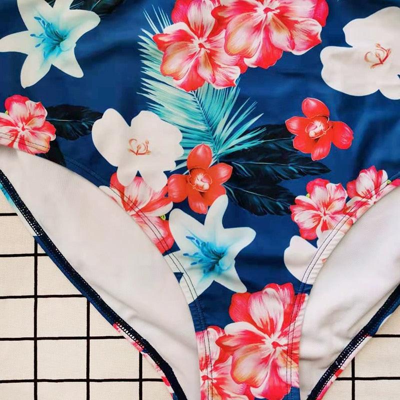 Striped Plus Size Women 2 Pieces Bikini Women's Plus Size Bathing Suits Two Piece High Cut Bikini Sets Waist Swimsuits Swimwear Large Size Swimsuit Off Shoulder High Waist Bathing Suit High Cut Swimwear Stevvex