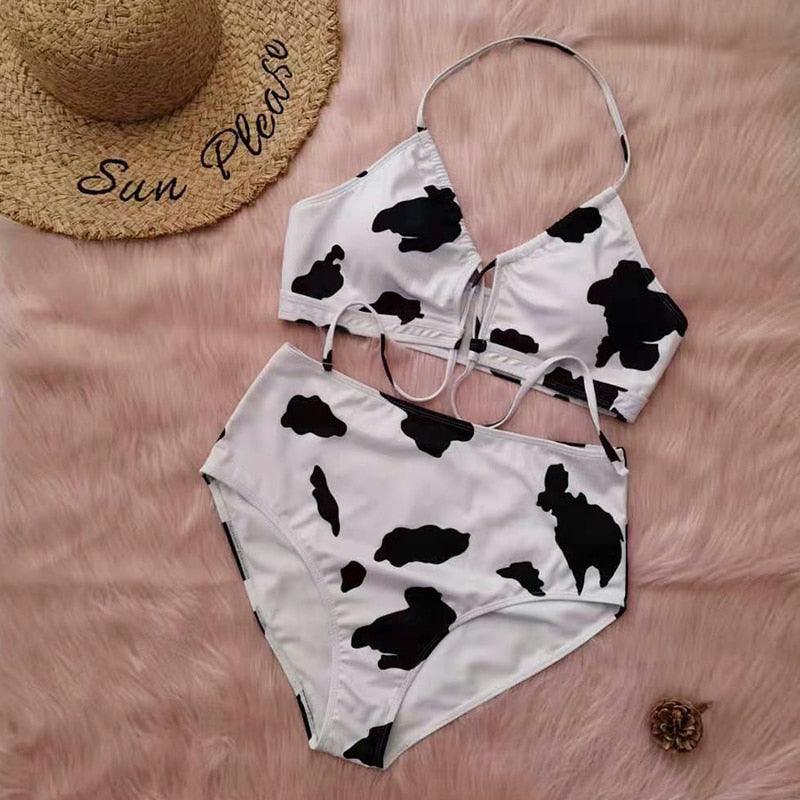 Striped Plus Size Women 2 Pieces Bikini Women's Plus Size Bathing Suits Two Piece High Cut Bikini Sets Waist Swimsuits Swimwear Large Size Swimsuit Off Shoulder High Waist Bathing Suit High Cut Swimwear Stevvex
