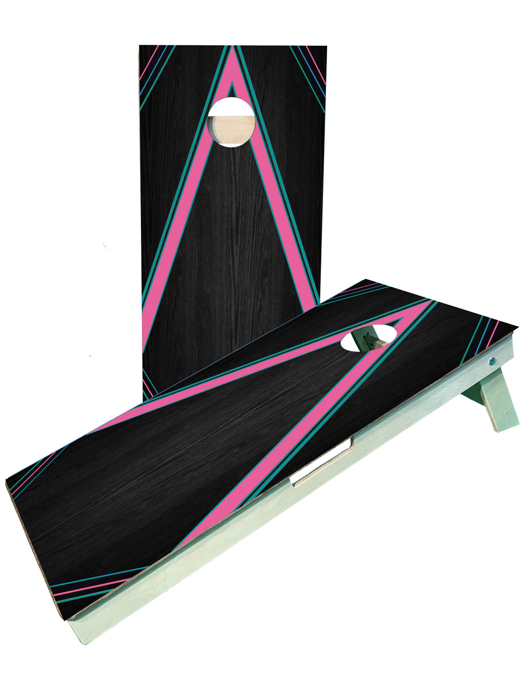 Multi Color Neon Striped Cornhole Boards - SJB-DIAMOND ELITES