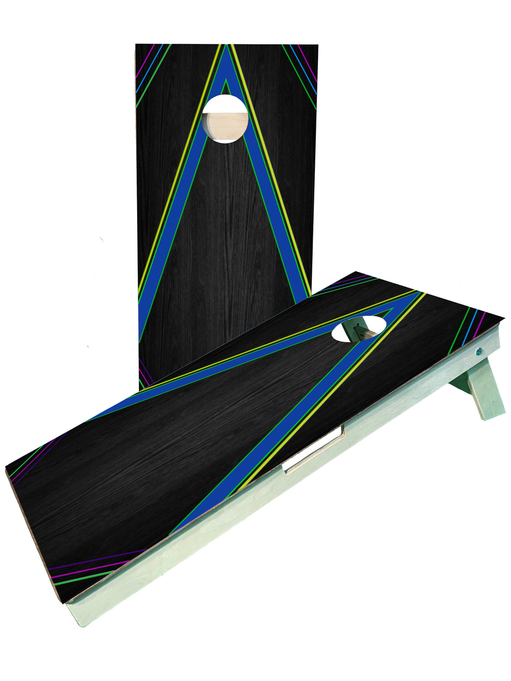 Multi Color Neon Striped Cornhole Boards - SJB-DIAMOND ELITES